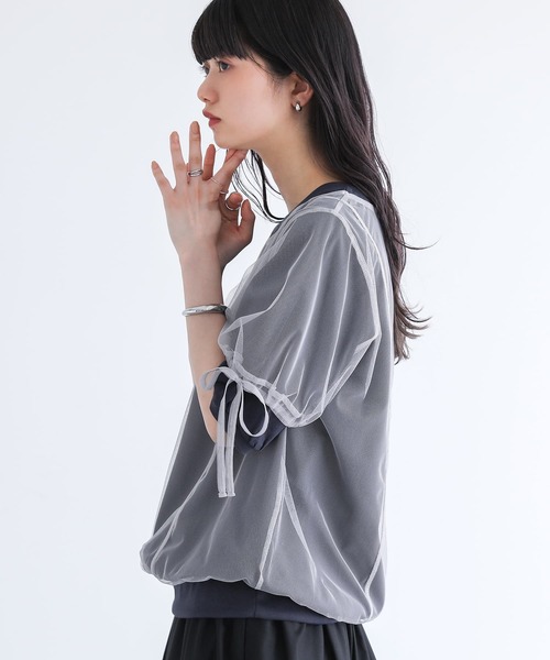 somari imagination(ソマリ イマジネーション)の「『チュールレイヤードカットソー』(Tシャツ/カットソー・レディース・イエロー/ネイビー・2/1)」の15枚目の写真