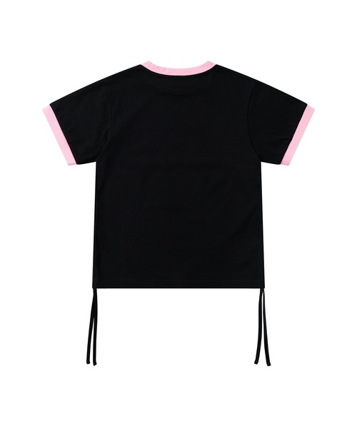 HOOK(フック)の「【HOOK】for girls 裾シャーリングレトロわんちゃんプリントリンガーTEE (SS)(Tシャツ/カットソー・レディース・ブラック/ホワイト・LARGE/SMALL/MEDIUM)」の6枚目の写真