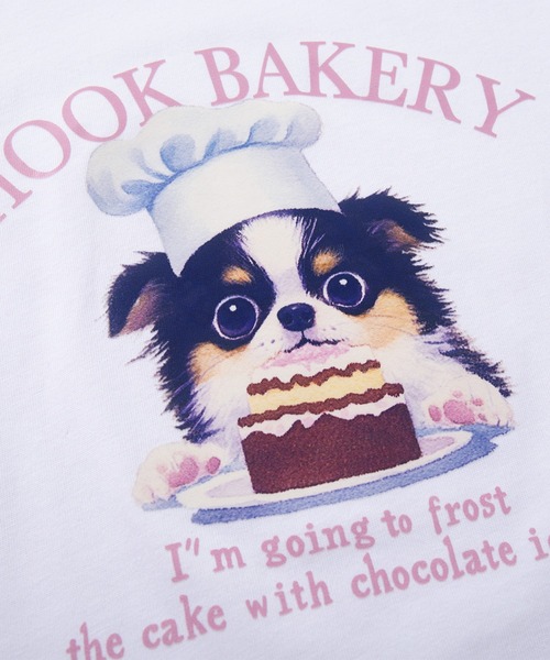 HOOK(フック)の「【HOOK】for girls 裾シャーリングレトロわんちゃんプリントリンガーTEE (SS)(Tシャツ/カットソー・レディース・ブラック/ホワイト・LARGE/SMALL/MEDIUM)」の8枚目の写真