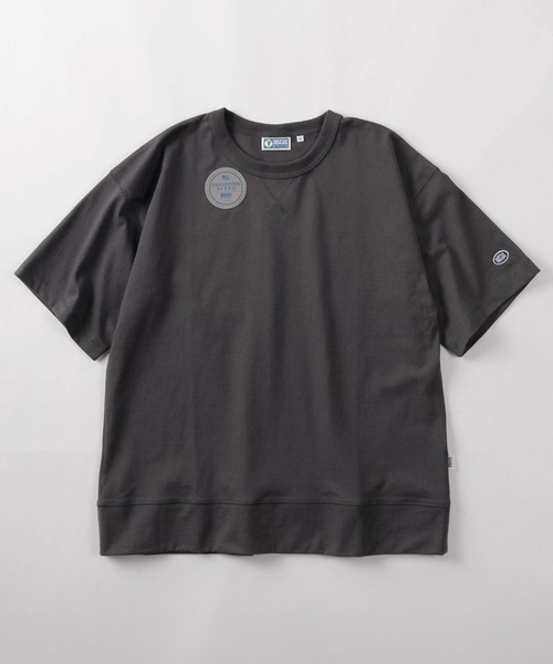 DISCUS（ディスカス）の「【71】【DISCUS/ディスカス】USAコットンブレンド オーバルワッペン ワンポイント刺繍＆ピスネームタグデザイン 半袖スウェットTシャツ（Tシャツ/カットソー・メンズ・アッシュグレー/ブラック/ネイビー/ホワイト/ブルーグレー/グレイッシュベージュ/チャコールグレー/グリーン・XL/L/M）」の11枚目の写真