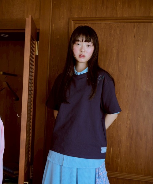 common gull products.(コモンガルプロダクツ)の「shesaidthat×common gull products. こんにちは、コーヒーでもどうですか?” stitch tee ”(Tシャツ/カットソー・レディース・ホワイト系/ネイビー/ピンク系/サックスブルー系・SMALL/LARGE/MEDIUM)」の16枚目の写真