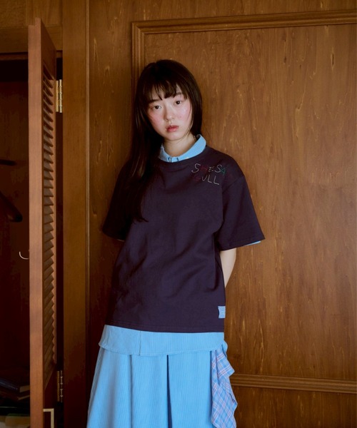 common gull products.(コモンガルプロダクツ)の「shesaidthat×common gull products. こんにちは、コーヒーでもどうですか?” stitch tee ”(Tシャツ/カットソー・レディース・ホワイト系/ネイビー/ピンク系/サックスブルー系・SMALL/LARGE/MEDIUM)」の17枚目の写真
