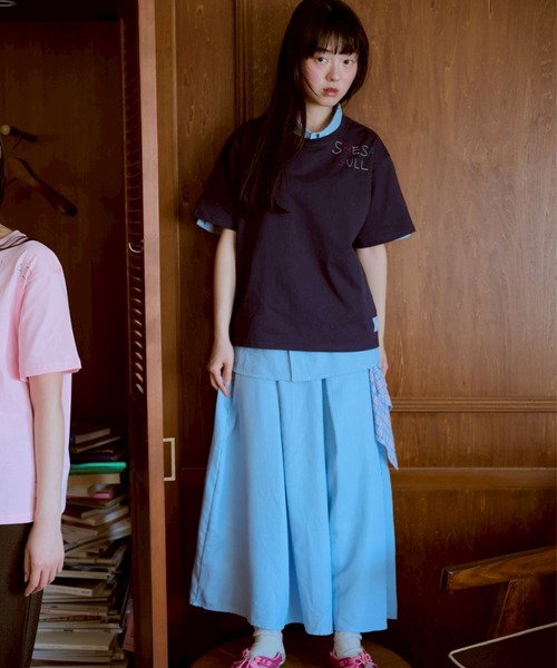 common gull products.(コモンガルプロダクツ)の「shesaidthat×common gull products. こんにちは、コーヒーでもどうですか?” stitch tee ”(Tシャツ/カットソー・レディース・ホワイト系/ネイビー/ピンク系/サックスブルー系・SMALL/LARGE/MEDIUM)」の21枚目の写真