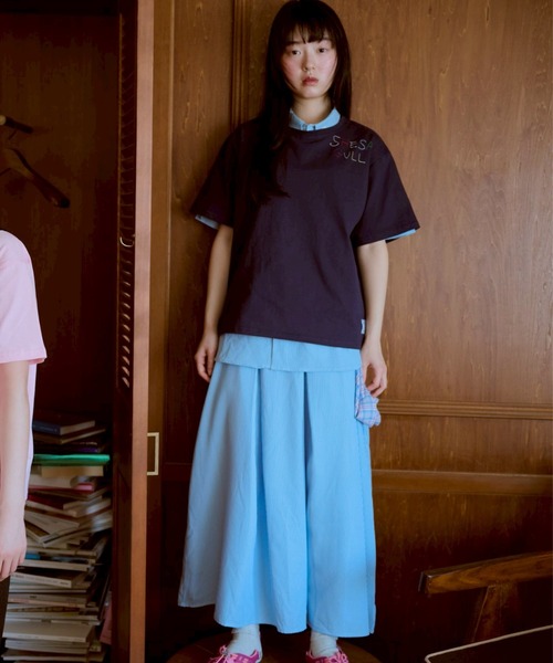 common gull products.(コモンガルプロダクツ)の「shesaidthat×common gull products. こんにちは、コーヒーでもどうですか?” stitch tee ”(Tシャツ/カットソー・レディース・ホワイト系/ネイビー/ピンク系/サックスブルー系・SMALL/LARGE/MEDIUM)」の22枚目の写真