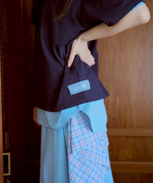 common gull products.(コモンガルプロダクツ)の「shesaidthat×common gull products. こんにちは、コーヒーでもどうですか?” stitch tee ”(Tシャツ/カットソー・レディース・ホワイト系/ネイビー/ピンク系/サックスブルー系・SMALL/LARGE/MEDIUM)」の19枚目の写真