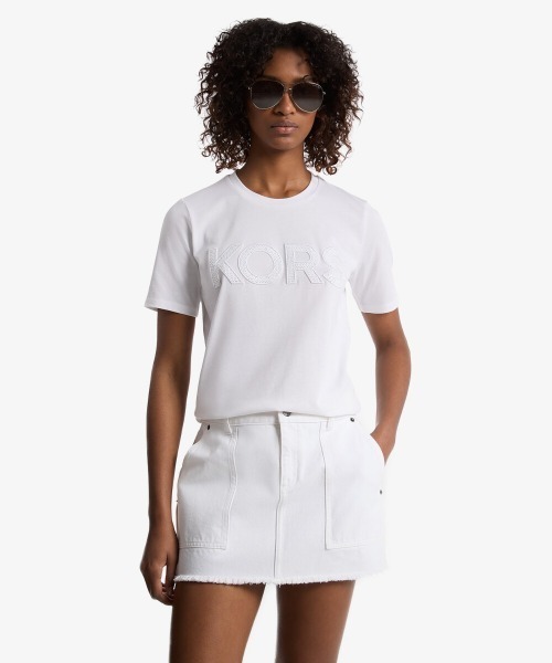 MICHAEL KORS(マイケルコース)の「KORS シークイン クラシック Tシャツ(Tシャツ/カットソー・レディース・ホワイト・L/M/S/XS/XL)」の1枚目の写真