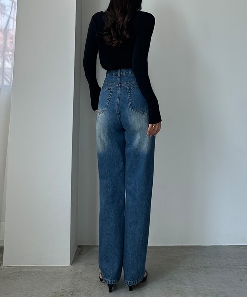 Louere（ルエレ）の「薄手ドレープリブニットトップス（ニット/セーター・レディース・ブラック/アイボリー/ブラウン/ネイビー/チャコール・SMALL/LARGE/MEDIUM）」の11枚目の写真