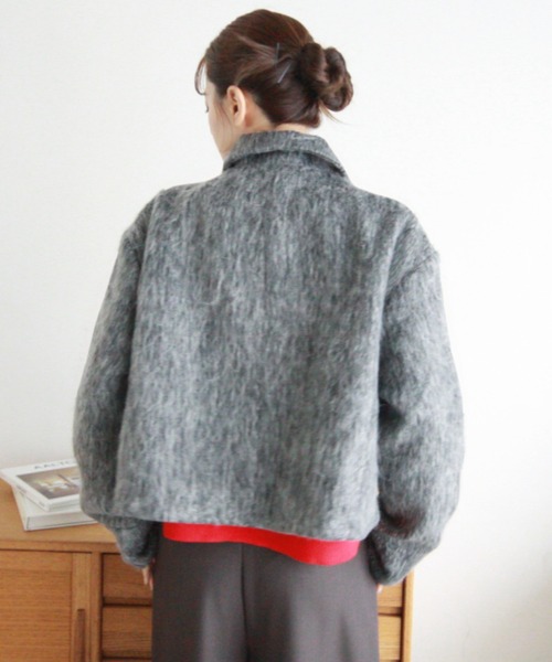 Eclat one】シャギー ショート丈 コート ジャケット