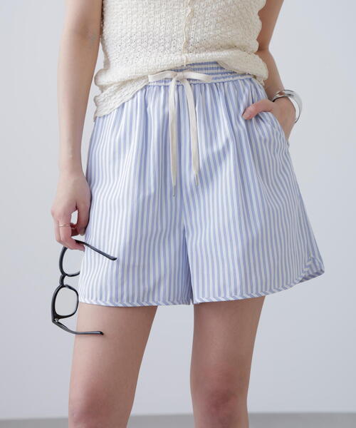 FREE'S MART（フリーズマート）の「◆〈セットアップ対応〉ストライプショートパンツ（その他パンツ・レディース・ホワイト系その他/ブラウン系その他・FREE）」の2枚目の写真