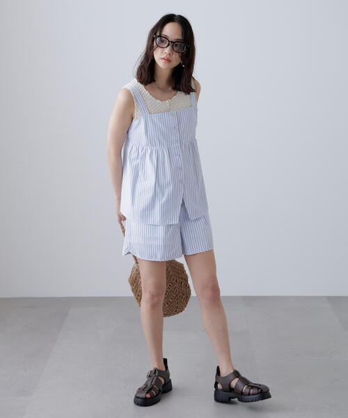 FREE'S MART（フリーズマート）の「◆〈セットアップ対応〉ストライプショートパンツ（その他パンツ・レディース・ホワイト系その他/ブラウン系その他・FREE）」の9枚目の写真