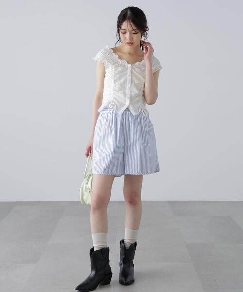 FREE'S MART（フリーズマート）の「◆〈セットアップ対応〉ストライプショートパンツ（その他パンツ・レディース・ホワイト系その他/ブラウン系その他・FREE）」の12枚目の写真