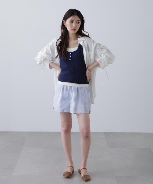 FREE'S MART（フリーズマート）の「◆〈セットアップ対応〉ストライプショートパンツ（その他パンツ・レディース・ホワイト系その他/ブラウン系その他・FREE）」の14枚目の写真