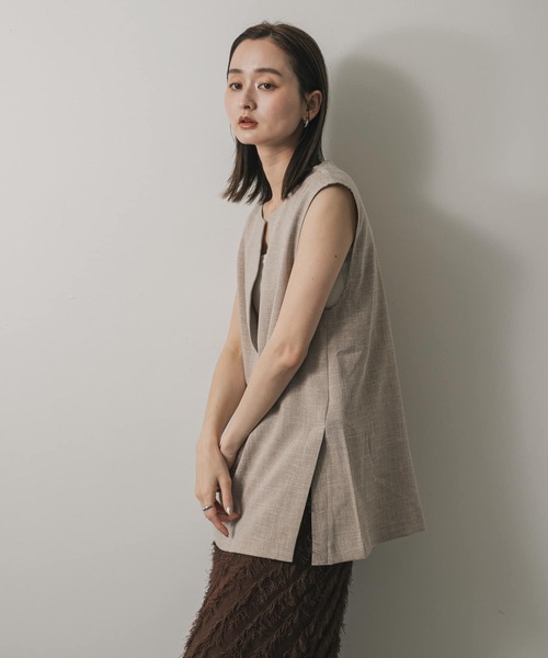 SENSE OF PLACE by URBAN RESEARCH(センスオブプレイスバイアーバンリサーチ)の「スキッパーツイードベスト(ベスト・レディース・ベージュ/ネイビー/ブラック・ONE)」の10枚目の写真