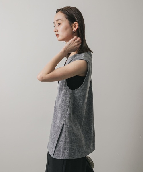SENSE OF PLACE by URBAN RESEARCH(センスオブプレイスバイアーバンリサーチ)の「スキッパーツイードベスト(ベスト・レディース・ベージュ/ネイビー/ブラック・ONE)」の15枚目の写真