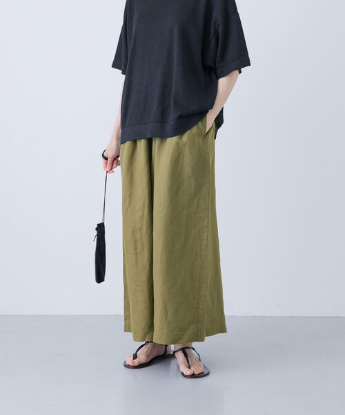 リネンレーヨンワイドギャザーパンツ（その他パンツ）｜かぐれ