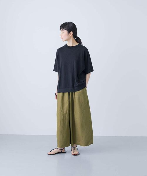 かぐれ（カグレ）の「リネンレーヨンワイドギャザーパンツ（その他パンツ・レディース・スミクロ/チャコールグレー/ライトカーキ・FREE）」の7枚目の写真