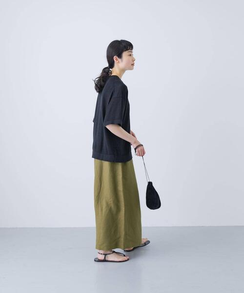 かぐれ（カグレ）の「リネンレーヨンワイドギャザーパンツ（その他パンツ・レディース・スミクロ/チャコールグレー/ライトカーキ・FREE）」の11枚目の写真