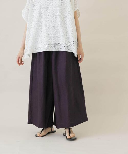 かぐれ（カグレ）の「リネンレーヨンワイドギャザーパンツ（その他パンツ・レディース・スミクロ/チャコールグレー/ライトカーキ・FREE）」の19枚目の写真