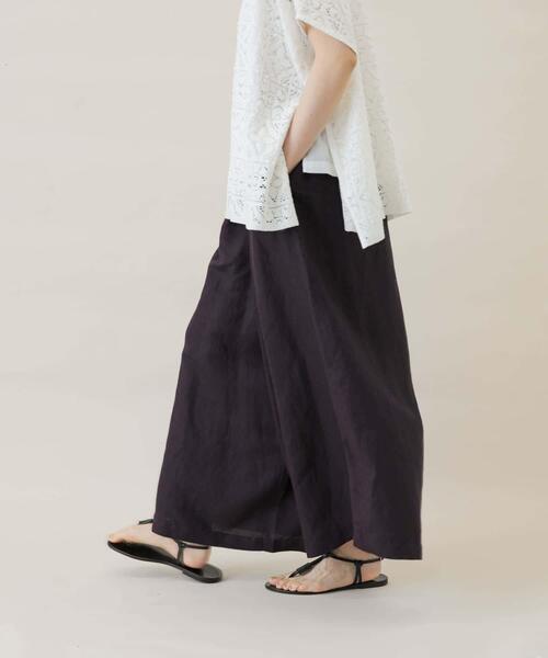 かぐれ（カグレ）の「リネンレーヨンワイドギャザーパンツ（その他パンツ・レディース・スミクロ/チャコールグレー/ライトカーキ・FREE）」の20枚目の写真