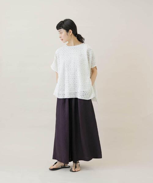 かぐれ（カグレ）の「リネンレーヨンワイドギャザーパンツ（その他パンツ・レディース・スミクロ/チャコールグレー/ライトカーキ・FREE）」の21枚目の写真