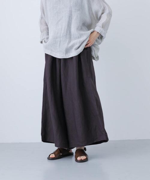 リネンレーヨンワイドギャザーパンツ（その他パンツ）｜かぐれ