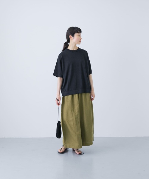 【美品】かぐれ　リネンレーヨンワイドパンツ リネンレーヨンワイドギャザーパンツ（その他パンツ）｜かぐれ