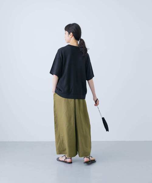 jujudhau ギャザーパンツ　リネン生地 リネンレーヨンワイドギャザーパンツ（その他パンツ）｜かぐれ