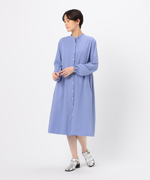 Gabardine K.T（ギャバジンケーティー）の「ポコポコ平織り シャツドレス（ワンピース・レディース・サックスブルー・7号/9号）」の5枚目の写真