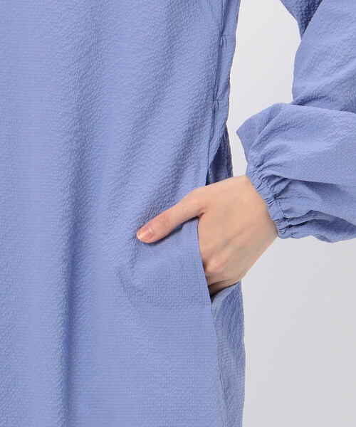 Gabardine K.T（ギャバジンケーティー）の「ポコポコ平織り シャツドレス（ワンピース・レディース・サックスブルー・7号/9号）」の11枚目の写真