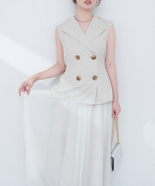 natural couture（ナチュラルクチュール）の「ベストセットキャミワンピース（ワンピース・レディース・ブラック/ブラウン/アイボリー・FREE）」の15枚目の写真