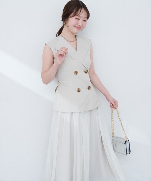 natural couture（ナチュラルクチュール）の「ベストセットキャミワンピース（ワンピース・レディース・ブラック/ブラウン/アイボリー・FREE）」の16枚目の写真