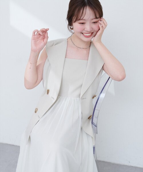 natural couture（ナチュラルクチュール）の「ベストセットキャミワンピース（ワンピース・レディース・ブラック/ブラウン/アイボリー・FREE）」の13枚目の写真