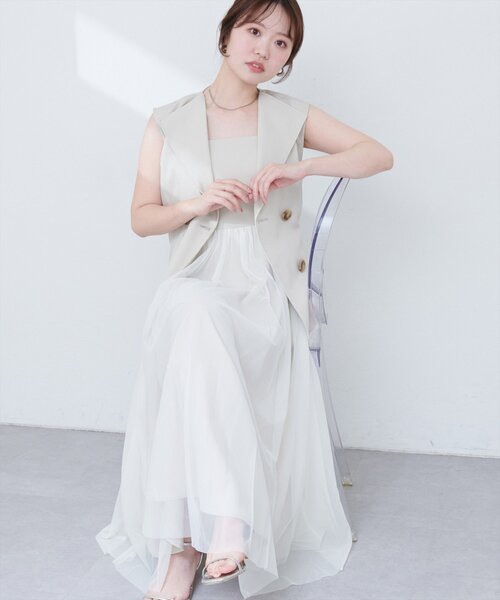 natural couture（ナチュラルクチュール）の「ベストセットキャミワンピース（ワンピース・レディース・ブラック/ブラウン/アイボリー・FREE）」の12枚目の写真