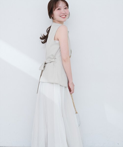 natural couture（ナチュラルクチュール）の「ベストセットキャミワンピース（ワンピース・レディース・ブラック/ブラウン/アイボリー・FREE）」の11枚目の写真