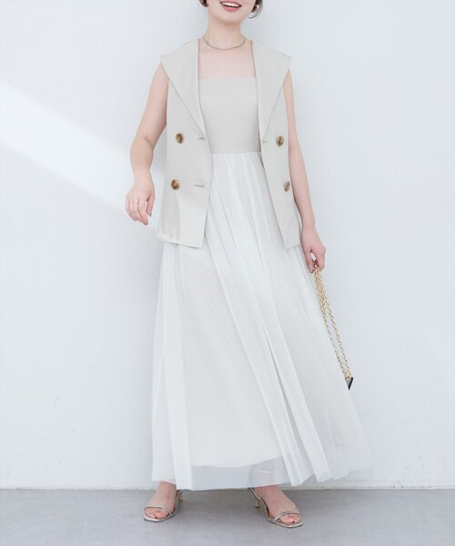 natural couture（ナチュラルクチュール）の「ベストセットキャミワンピース（ワンピース・レディース・ブラック/ブラウン/アイボリー・FREE）」の10枚目の写真