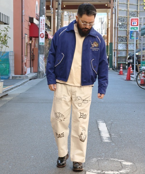 KRIFF MAYER(クリフメイヤー)の「スーベニア刺繍ステンカラーJK(ステンカラーコート・メンズ・ブルー/カーキ/ブラック/アイボリー/ブラウン・LARGE/MEDIUM/X-LARGE)」の7枚目の写真