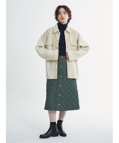 Barbour(バブアー)の「BEDALE キルティング スカート"Japan Exclusive"(スカート・レディース・カーキ/ブラック/ベージュ・MEDIUM/SMALL)」の8枚目の写真