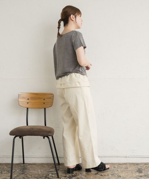 RETRO GIRL（レトロガール）の「ドレープラメCT（Tシャツ/カットソー・レディース・ブルー/ブラウン/チャコールグレー/ナチュラル/ブラック・FREE）」の8枚目の写真
