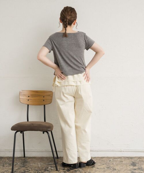 RETRO GIRL（レトロガール）の「ドレープラメCT（Tシャツ/カットソー・レディース・ブルー/ブラウン/チャコールグレー/ナチュラル/ブラック・FREE）」の9枚目の写真