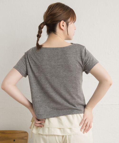RETRO GIRL（レトロガール）の「ドレープラメCT（Tシャツ/カットソー・レディース・ブルー/ブラウン/チャコールグレー/ナチュラル/ブラック・FREE）」の13枚目の写真