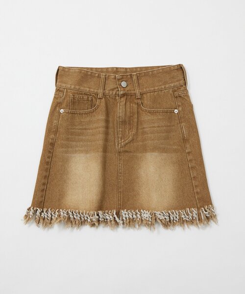 [mline]フリンジデニム ミニスカート