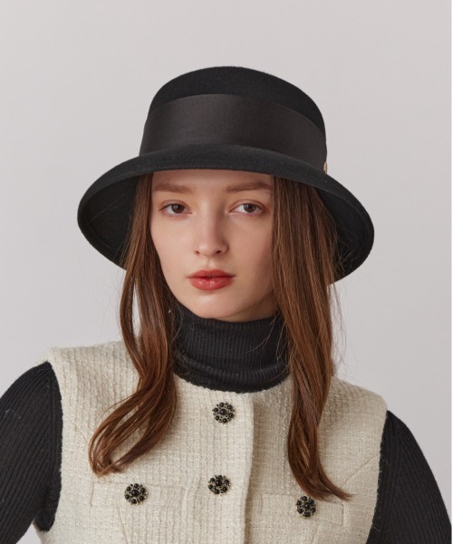 Chapeau d' O（シャポードオー）の「Chapeau d' O  Long Wo Casablanca EXC. / シャポードオー（ハット・レディース・ブラック/グレー・M/57.5cm）」の4枚目の写真