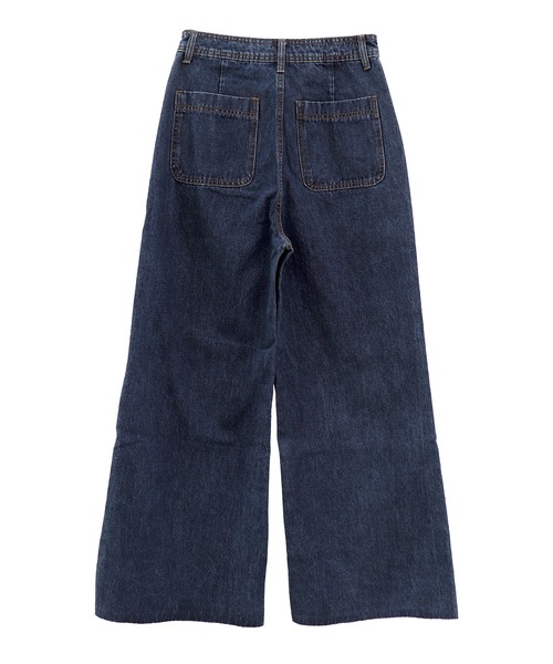 ISOOK（アイスー）の「フロントポケットハイウエストフレアデニム(comochi select) / ジーンズ フレアデニム デザインデニム フレアパンツ ジーパン ハイウエスト ロング インディゴ ライトブルー ブルー 青（デニムパンツ・レディース・ライトブルー/ブルー・S/M）」の17枚目の写真