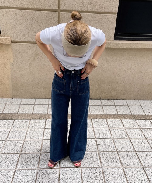 フロントポケットハイウエストフレアデニム(comochi select