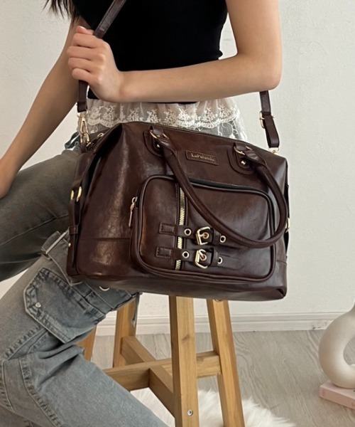 Silly（シリー）の「3Wayレトロレザーバッグ（ハンドバッグ・レディース・ブラウン・FREE）」の3枚目の写真