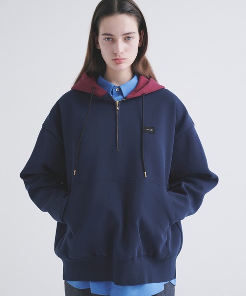 CULLNI（クルニ）の「Embroidery Patch Half Zip Knit Hoodie