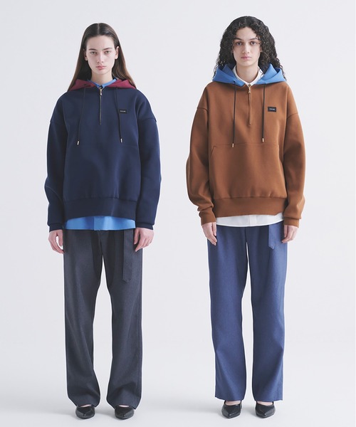 CULLNI（クルニ）の「Embroidery Patch Half Zip Knit Hoodie