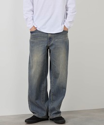 NAVY マイデニ バレルレッグ ワイドデニムパンツ