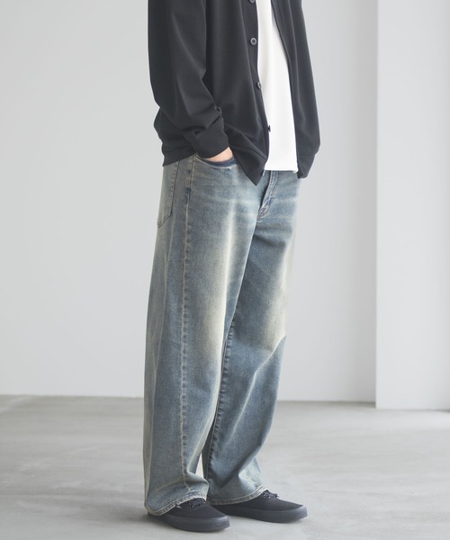 NAVY(ネイビー)の「NAVY マイデニ バレルレッグ ワイドデニムパンツ(デニムパンツ・メンズ・ブルー系1/ブラック/ブルー系2・S/M/L/XL)」の16枚目の写真