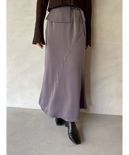 LAGUNAMOON（ラグナムーン）の「ラペルベルトセットナローフレアスカート（スカート・レディース・チャコールグレー/ベージュ・SMALL/MEDIUM）」の16枚目の写真